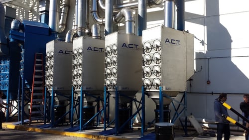 ACT 4-16 SS RS 1 Installed Stainless Steel Cartridge Dust Collectors
