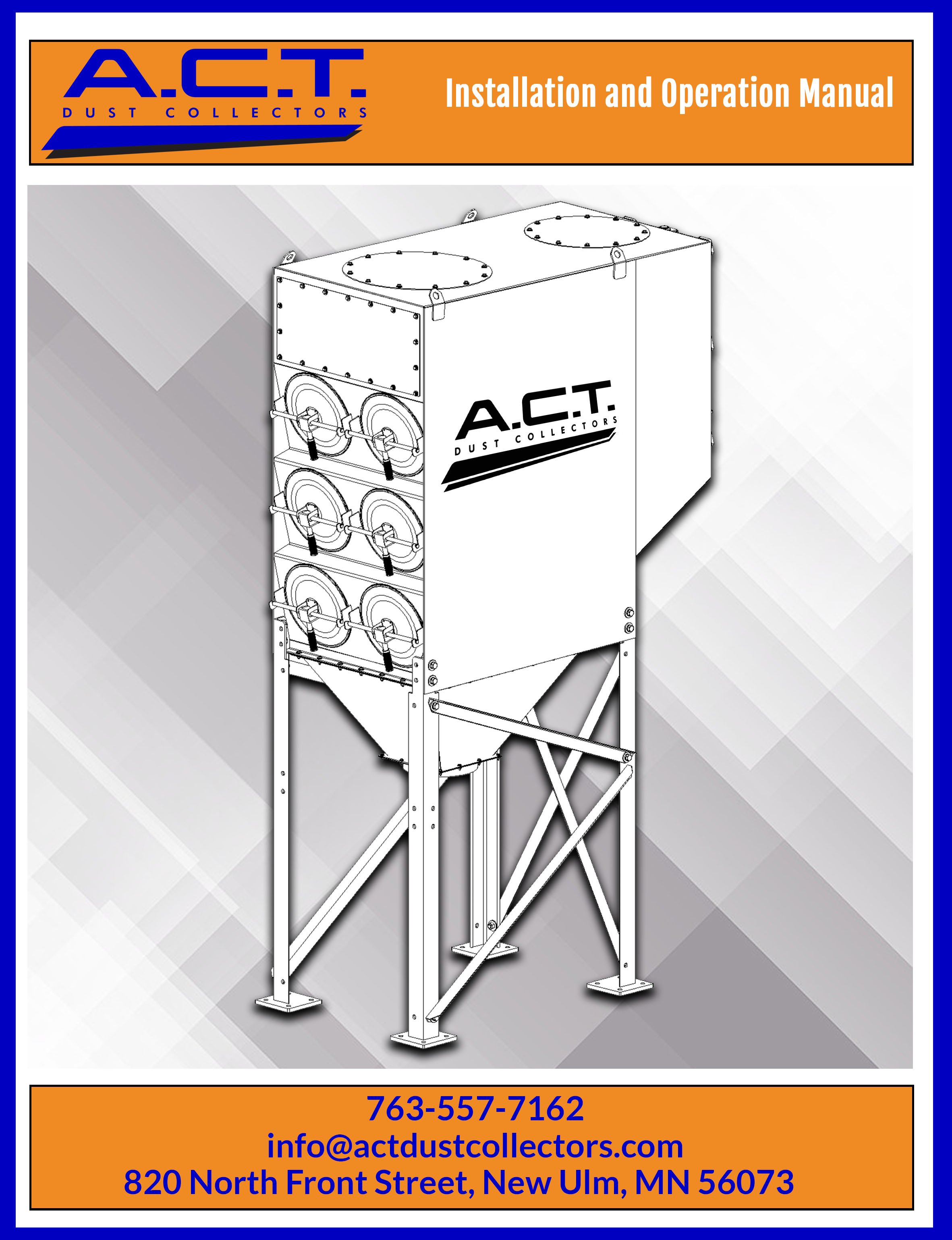 ACT Cartridge Dust Collectors Manual Cover 2022
