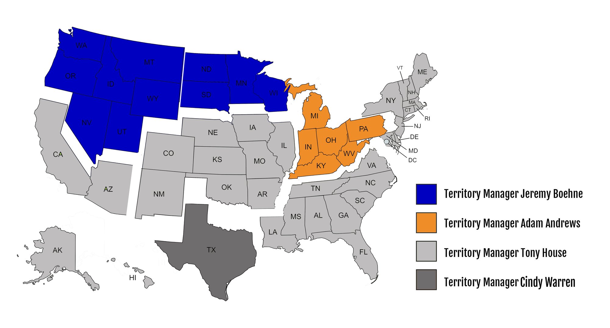 ACT Sales Territory Map  Spaced Out