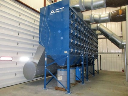 Metalworking Dust Collector Filters Large Volumes of Air at Metal Fabrication Shop