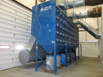 Metalworking Dust Collector Filters Large Volumes of Air at Metal Fabrication Shop