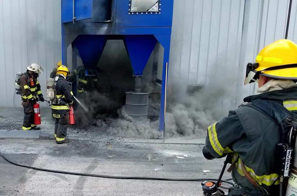 Dust Collector fire from Improper Use with aluminum dust Dust Collector fire from Improper Use with aluminum dust